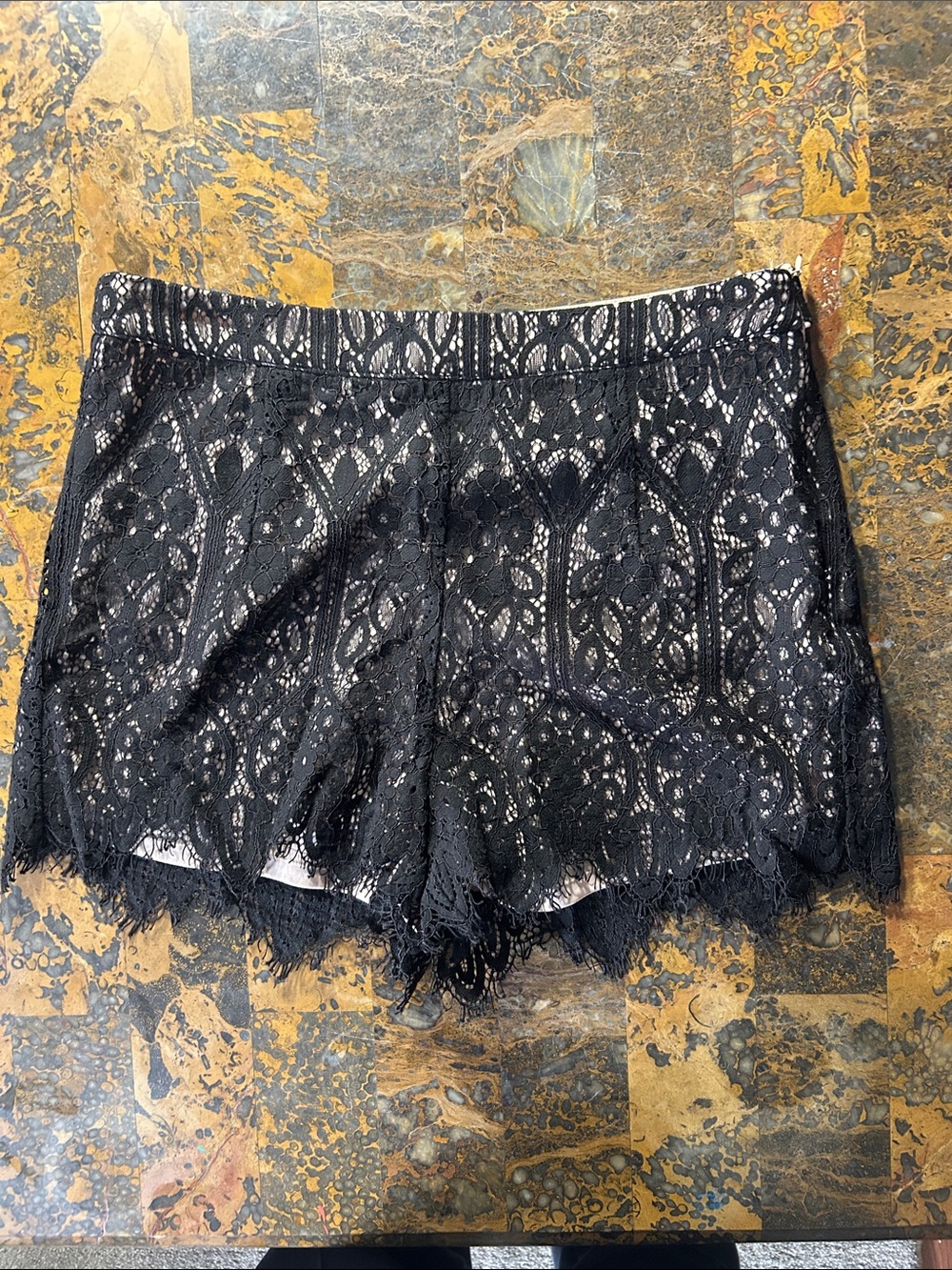 Black Lace Shorts - Women